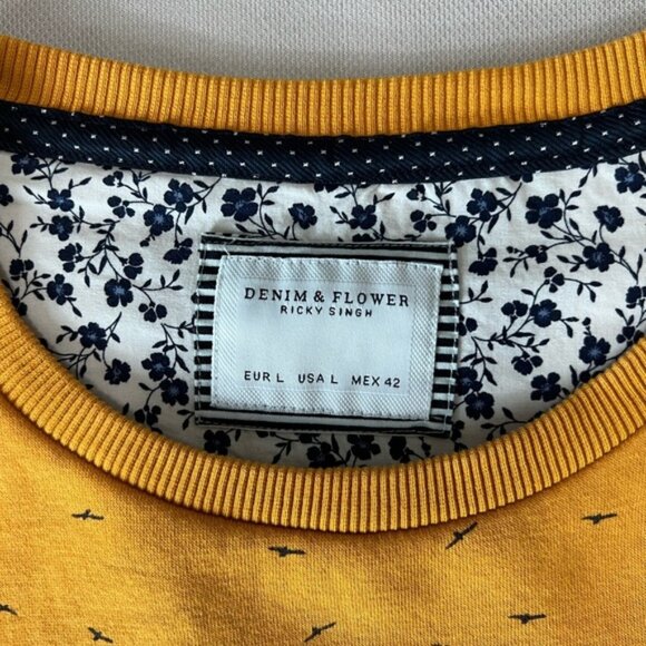 Denim & Flower Mustard Crewneck Sweater - Picture 5 of 12